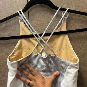 lululemon athletica White and Gray Tank Top
